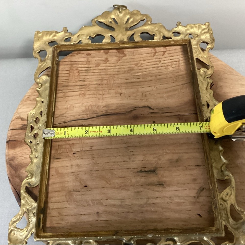 🟡 Vintage Solid Brass Photo or Mirror Frame - Rare - Ornate - Collectible - Picture 12 of 13